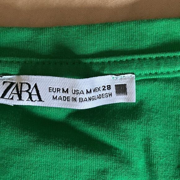 Zara NWOT High Waist Satin Effect A-Line Mini Skirt and Crop Top Both Size M. - Picture 8 of 9